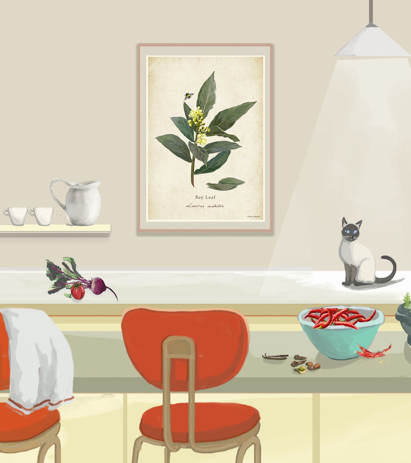 Bay Leaf on a Vintage Background