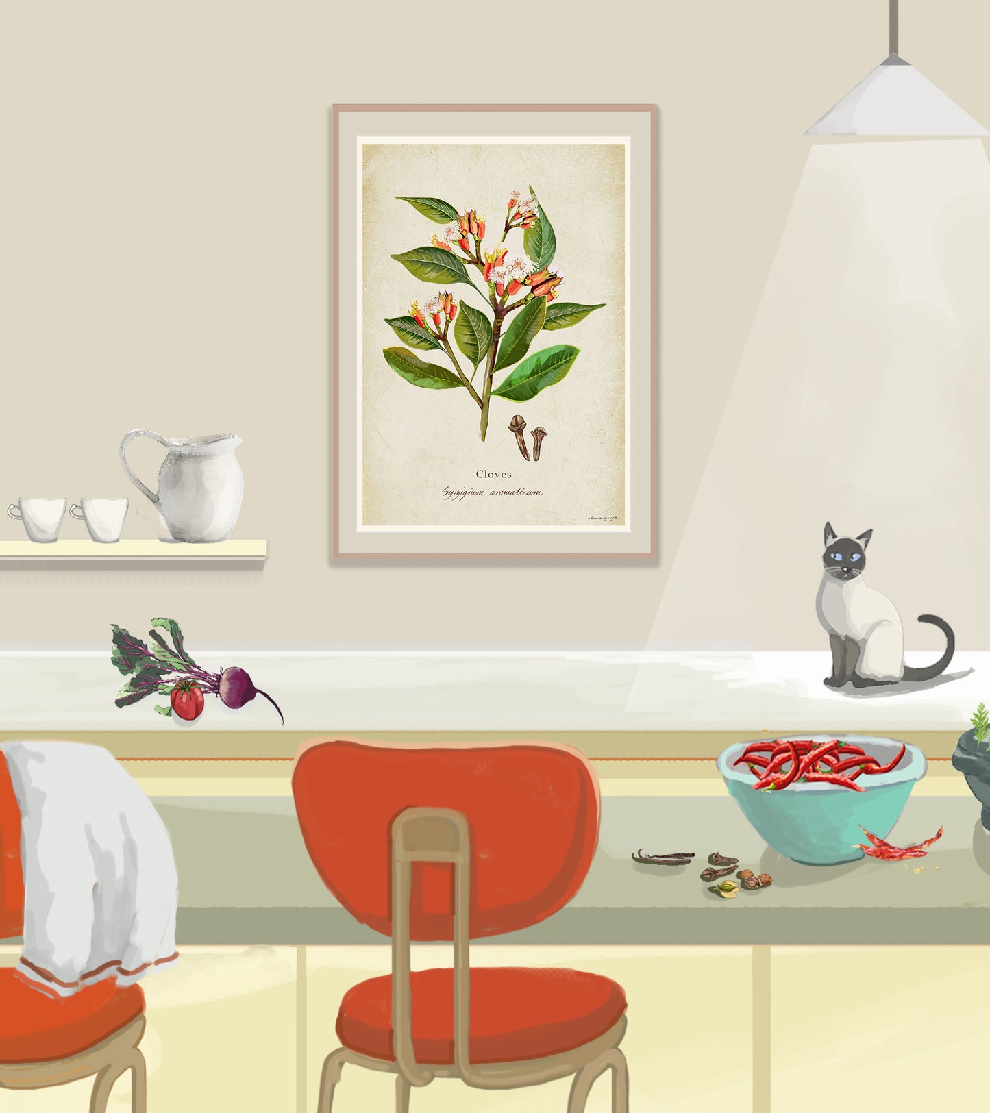 Cloves on a Vintage Background