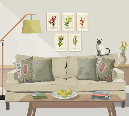 Sunshine Conebush on a Vintage Background